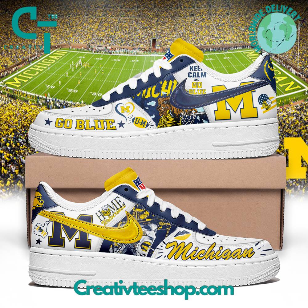 Ideafootwear Michigan Wolverines Air Low-Top Sneakers Shoes For Men And Women 7