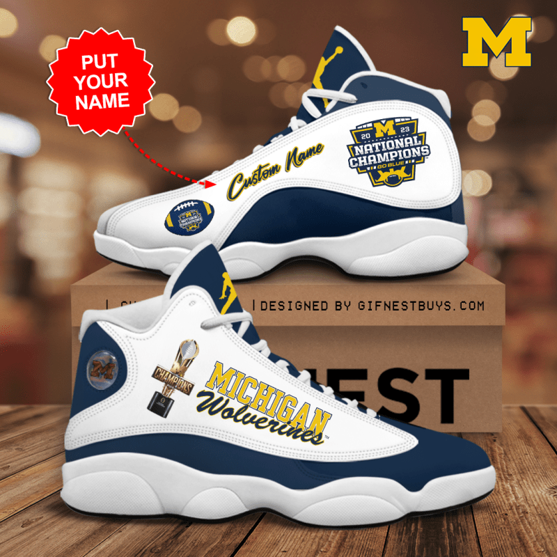 Ideafootwear Michigan Wolverines AJ13 Sneakers Shoes For Men And Women 2