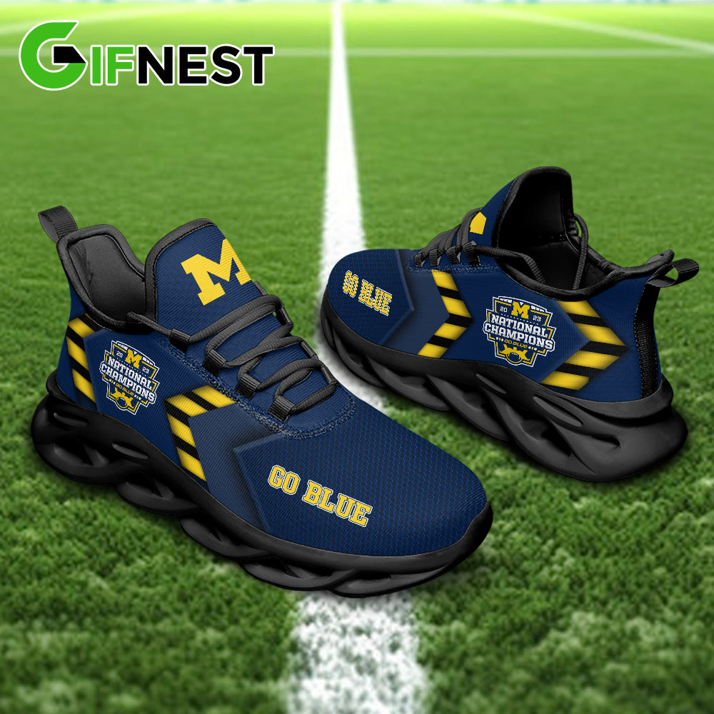 Ideafootwear Michigan Wolverines Max Soul Shoes Sneakers For Men And Women 9