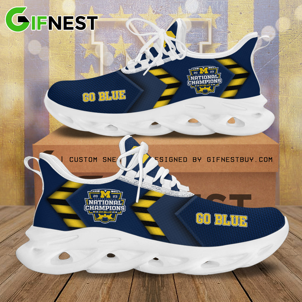 Ideafootwear Michigan Wolverines Max Soul Shoes Sneakers For Men And Women 9