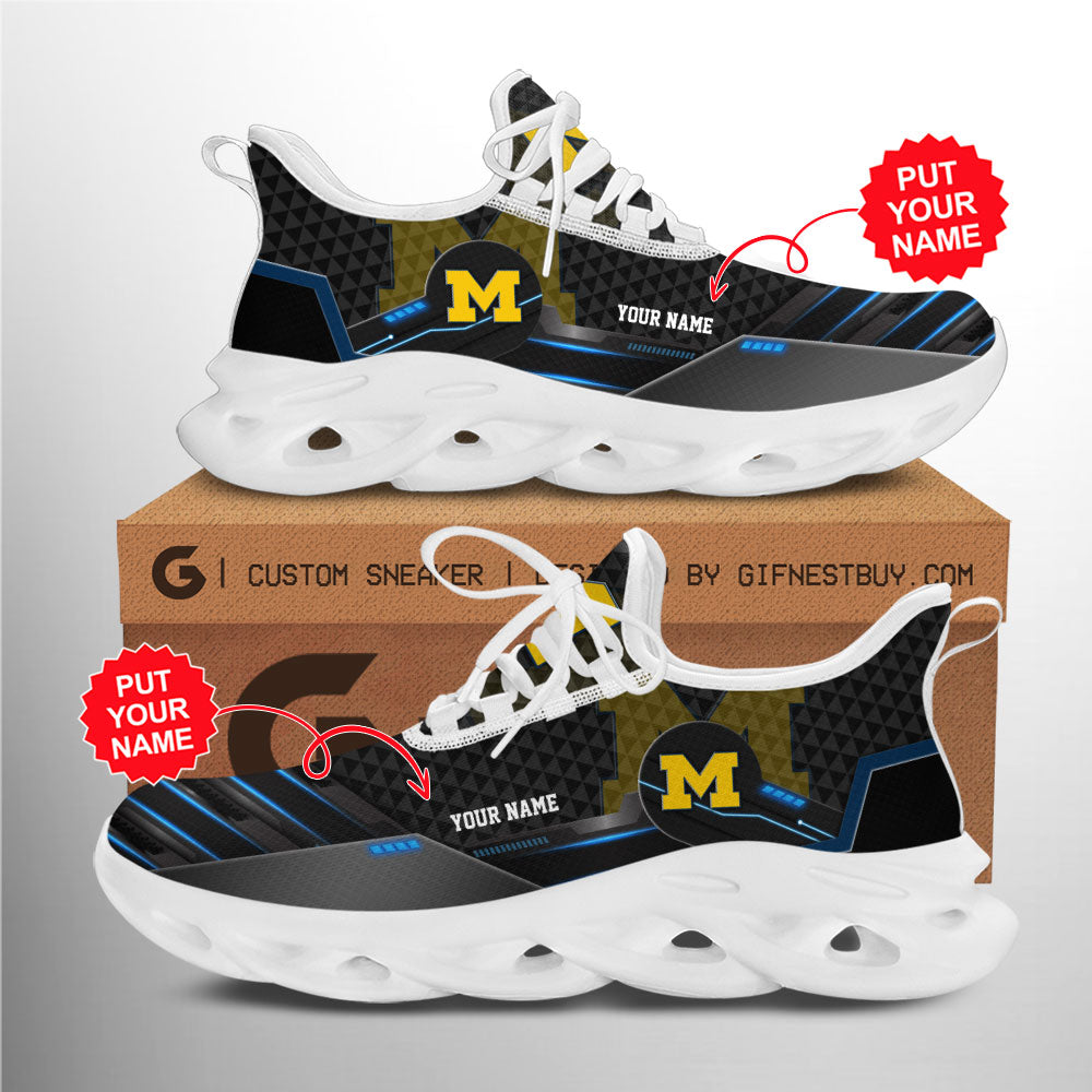 Ideafootwear Michigan Wolverines Max Soul Shoes Sneakers For Men And Women 3