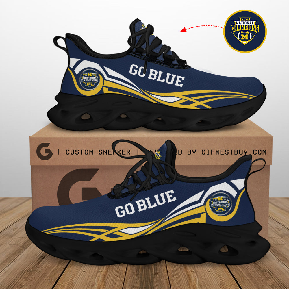 Ideafootwear Michigan Wolverines Max Soul Shoes Sneakers For Men And Women 8