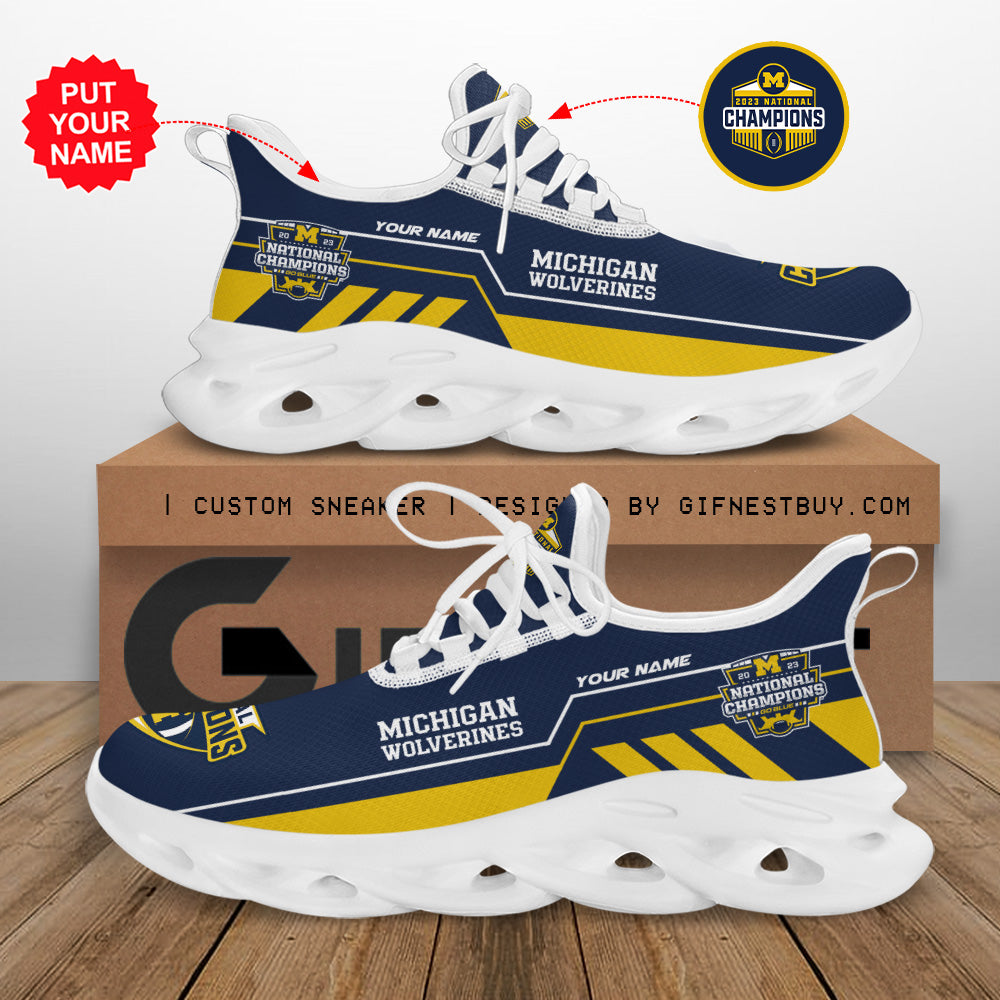 Ideafootwear Michigan Wolverines Max Soul Shoes Sneakers For Men And Women 6