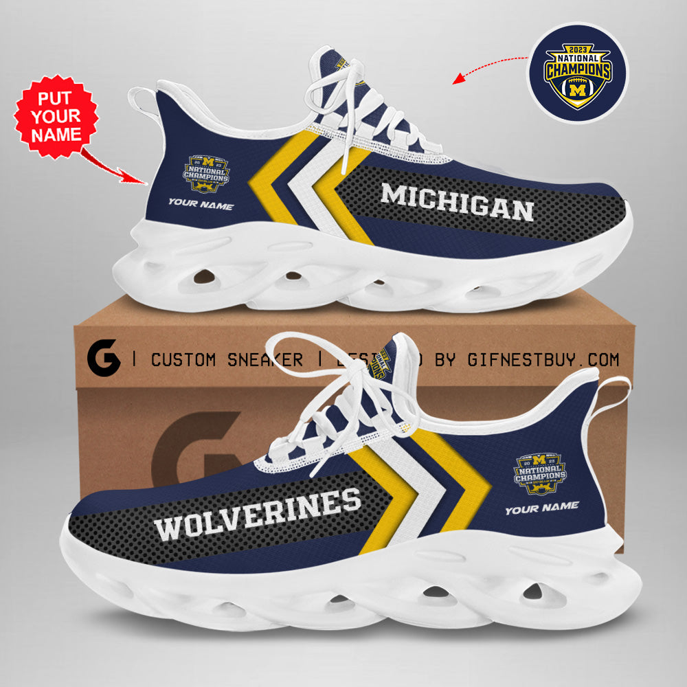 Ideafootwear Michigan Wolverines Max Soul Shoes Sneakers For Men And Women 1
