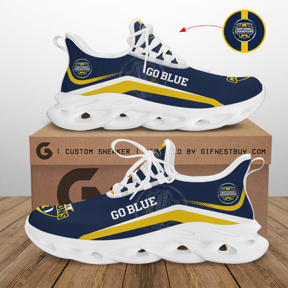 Ideafootwear Michigan Wolverines Max Soul Shoes Sneakers For Men And Women 5