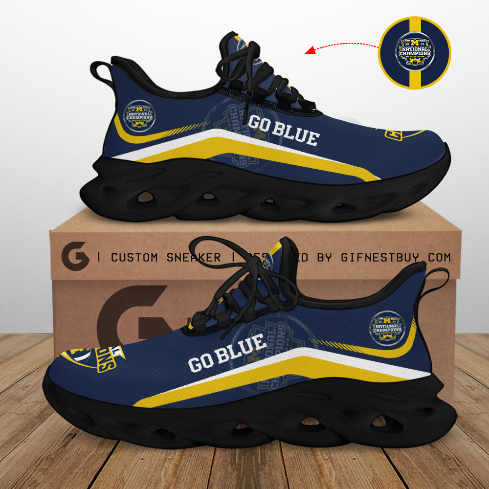 Ideafootwear Michigan Wolverines Max Soul Shoes Sneakers For Men And Women 5