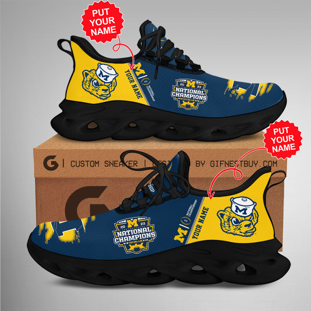 Ideafootwear Michigan Wolverines Max Soul Shoes Sneakers For Men And Women 7