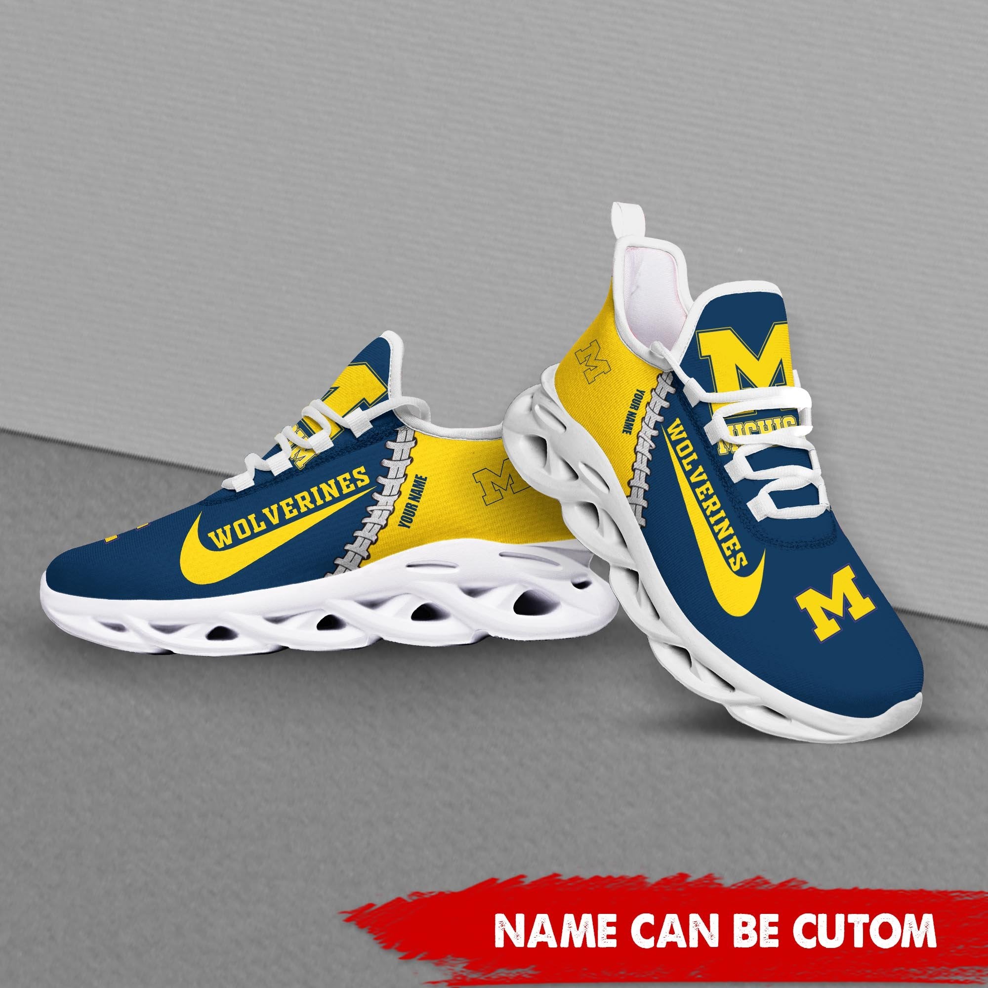 Ideafootwear Michigan Wolverines Max Soul Shoes Sneakers For Men And Women 12