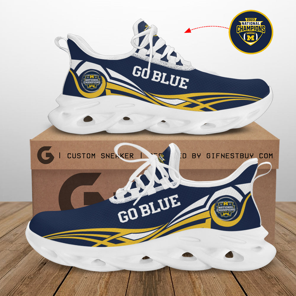 Ideafootwear Michigan Wolverines Max Soul Shoes Sneakers For Men And Women 8