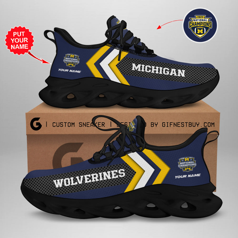 Ideafootwear Michigan Wolverines Max Soul Shoes Sneakers For Men And Women 1