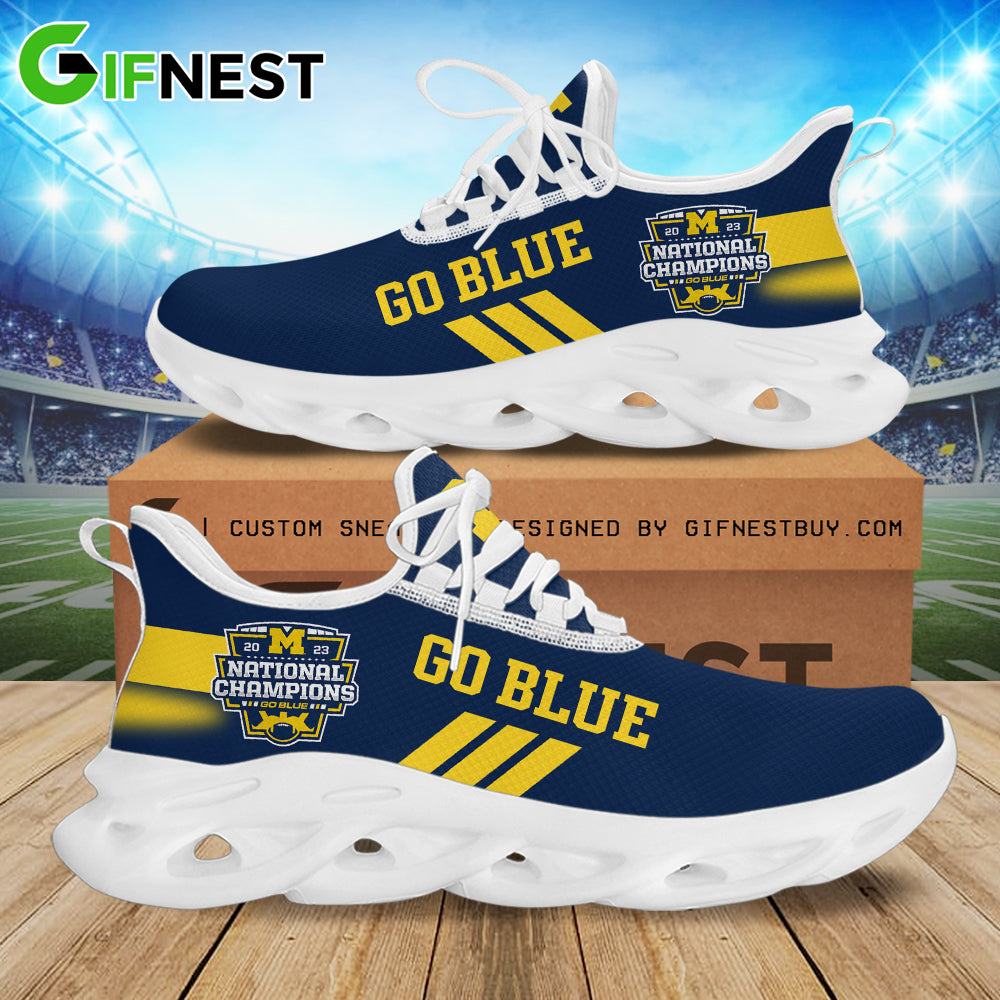 Ideafootwear Michigan Wolverines Max Soul Shoes Sneakers For Men And Women 10