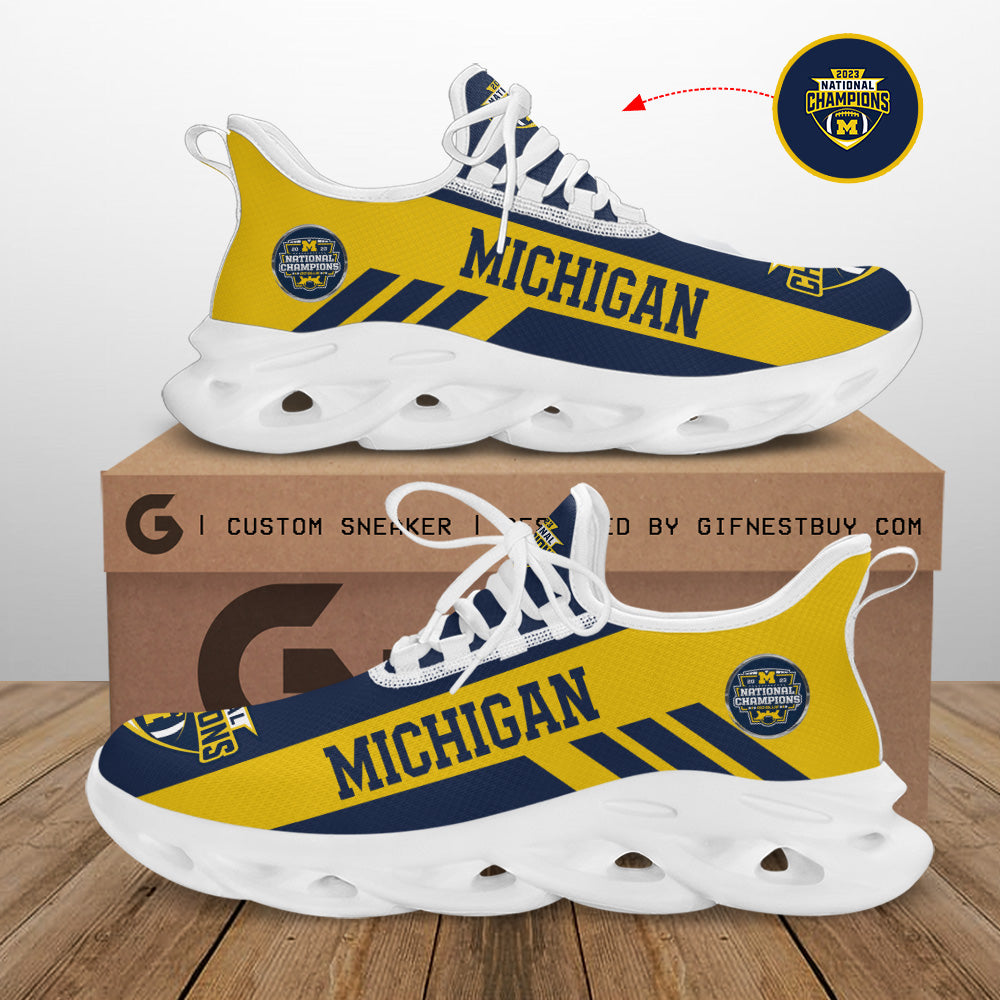 Ideafootwear Michigan Wolverines Max Soul Shoes Sneakers For Men And Women 4