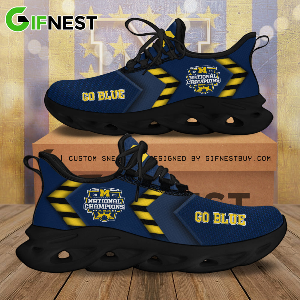Ideafootwear Michigan Wolverines Max Soul Shoes Sneakers For Men And Women 9