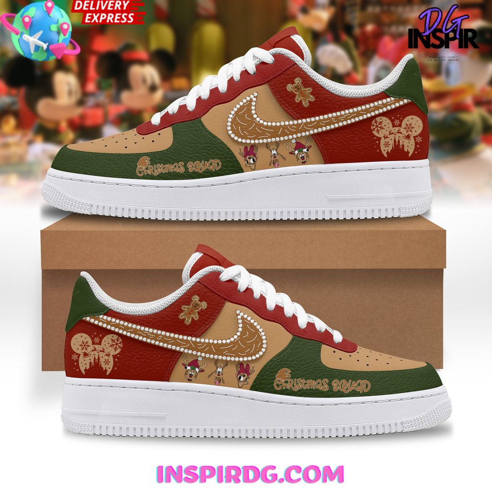 Ideafootwear Mickey Mouse Christmas Squad Air Low-Top Sneakers Shoes For Men And Women 1