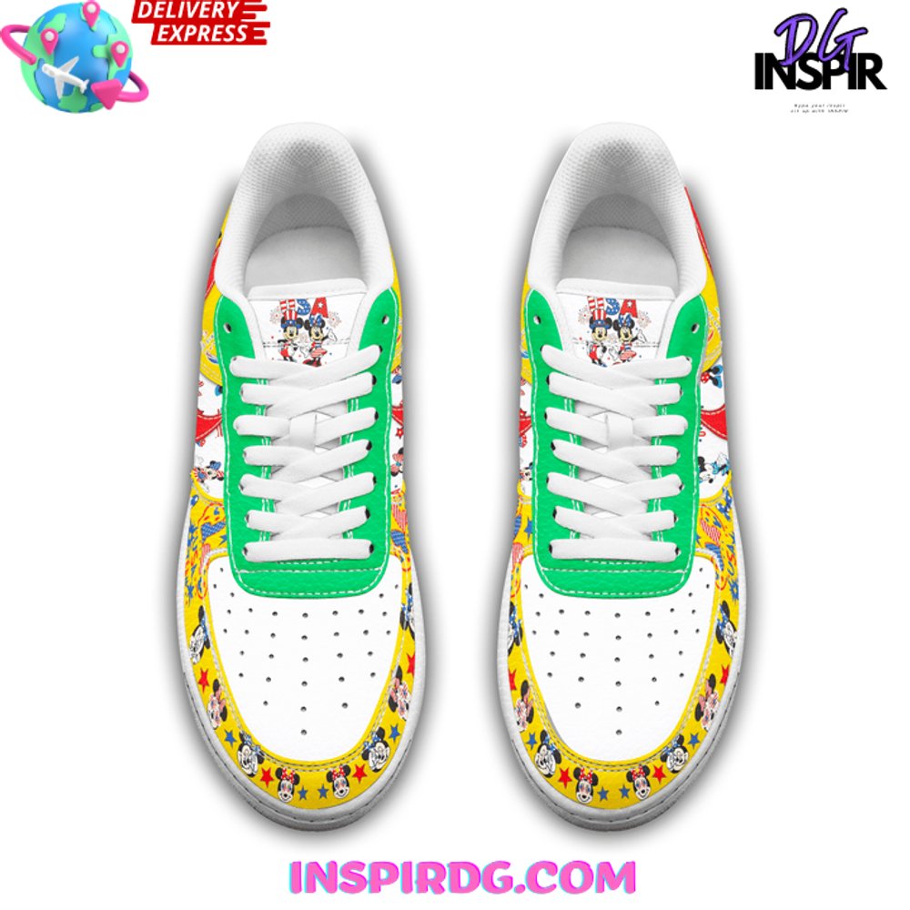 Ideafootwear Mickey Mouse USA Olympic Paris Air Low-Top Sneakers Shoes For Men And Women 1