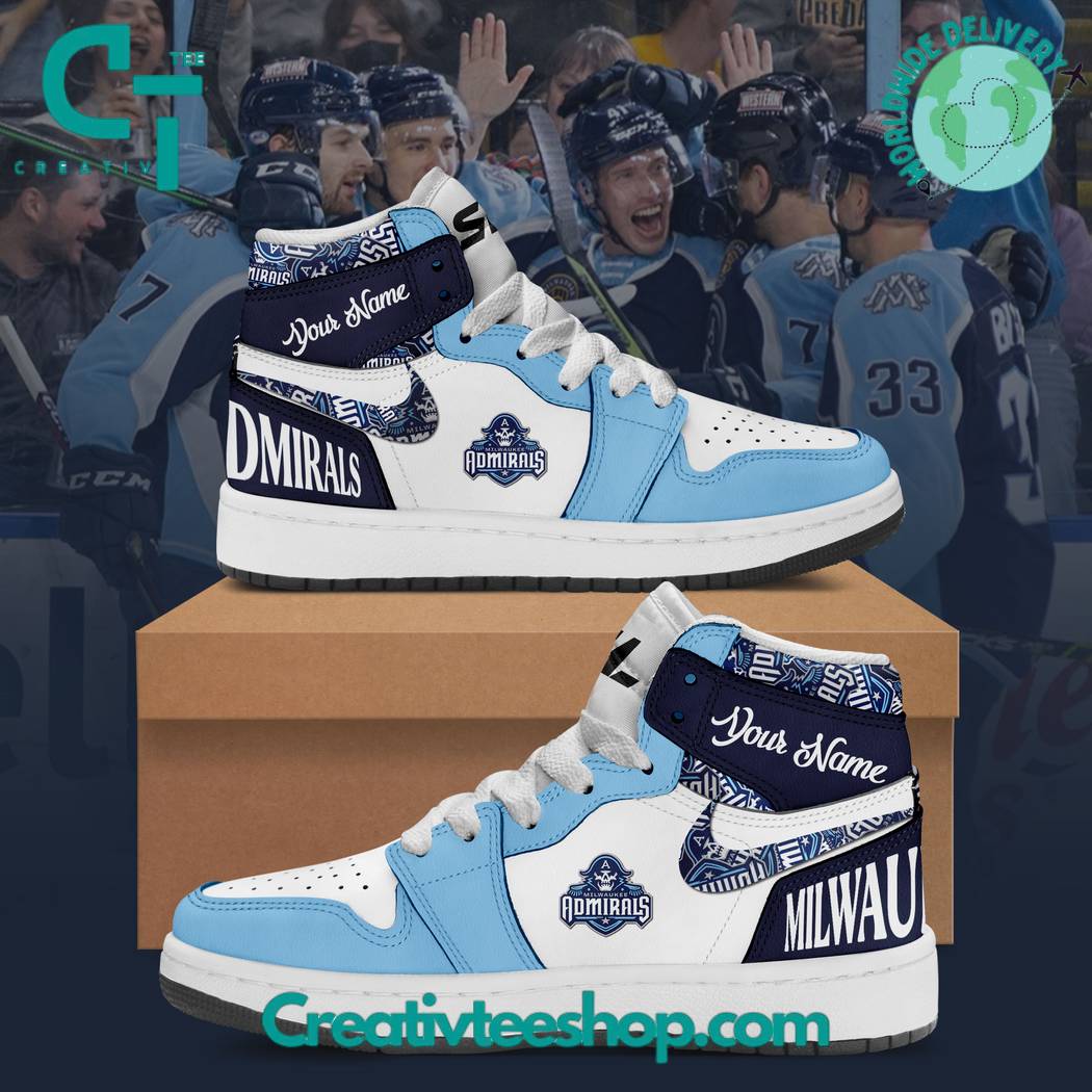 Ideafootwear Milwaukee Admirals AJ1 High Sneakers Shoes For Men And Women 1