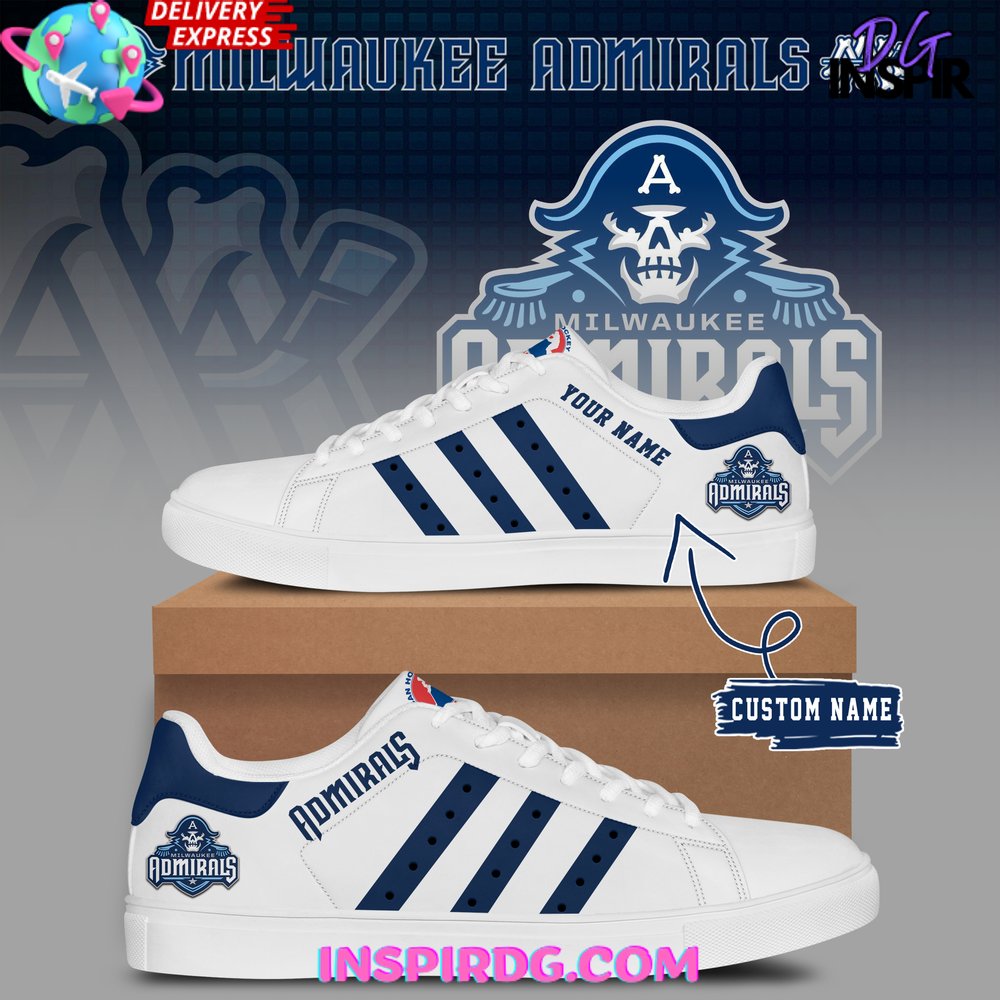Ideafootwear Milwaukee Admirals Skate Stan Shoes Sneakes For Men And Women 1