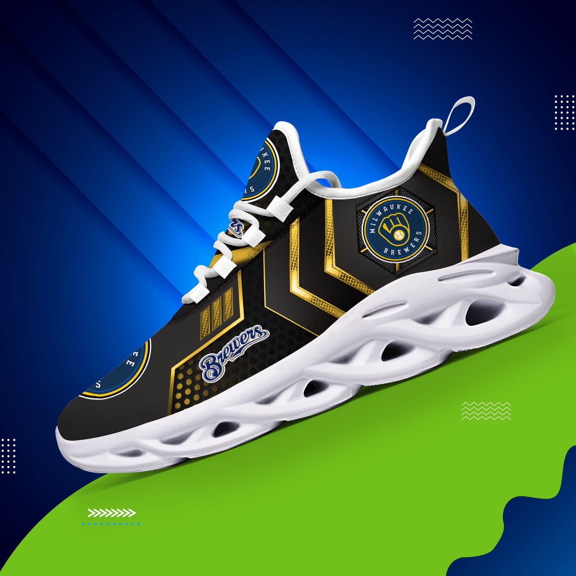 Ideafootwear Milwaukee Brewers Max Soul Shoes Sneakers For Men And Women 1
