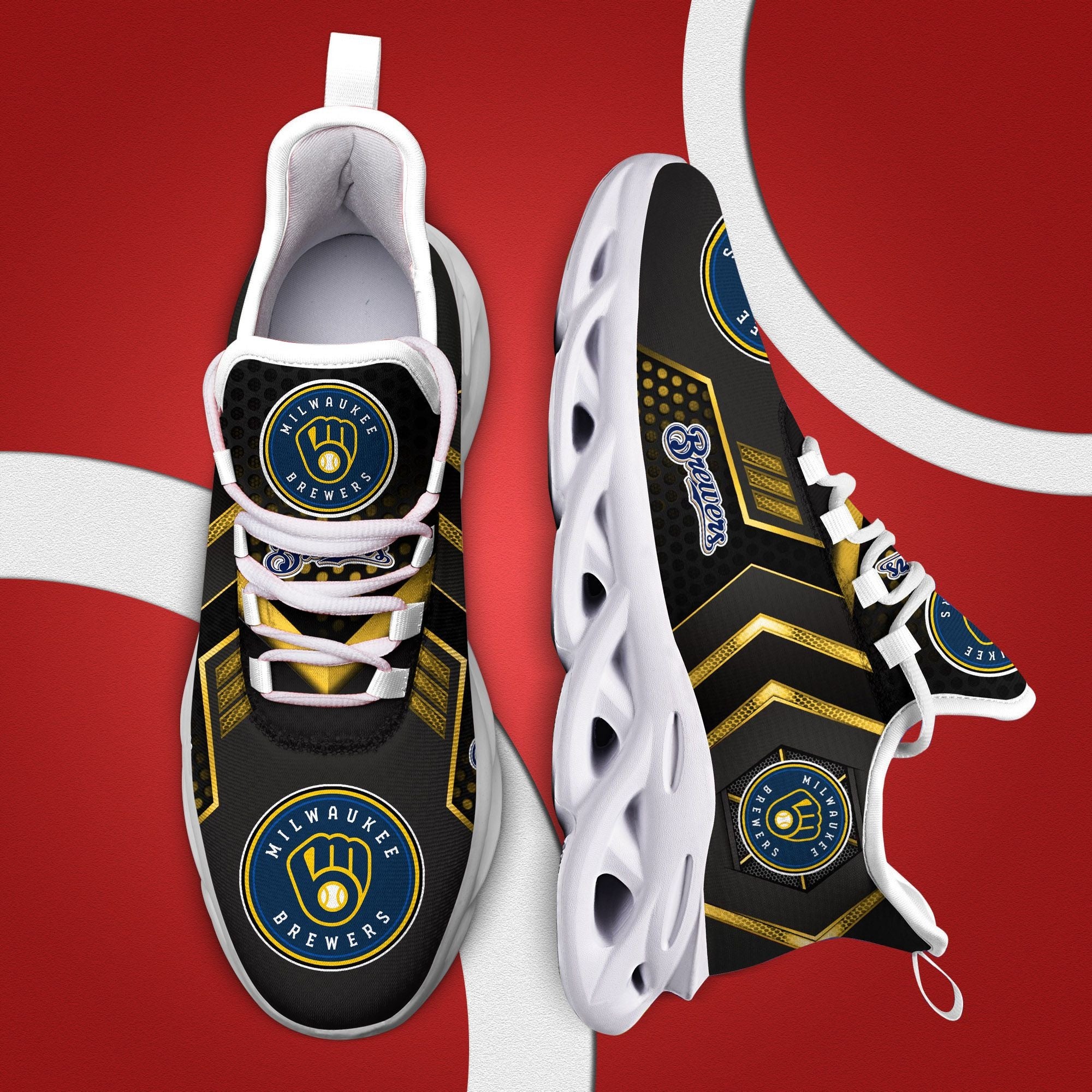 Ideafootwear Milwaukee Brewers Max Soul Shoes Sneakers For Men And Women 1