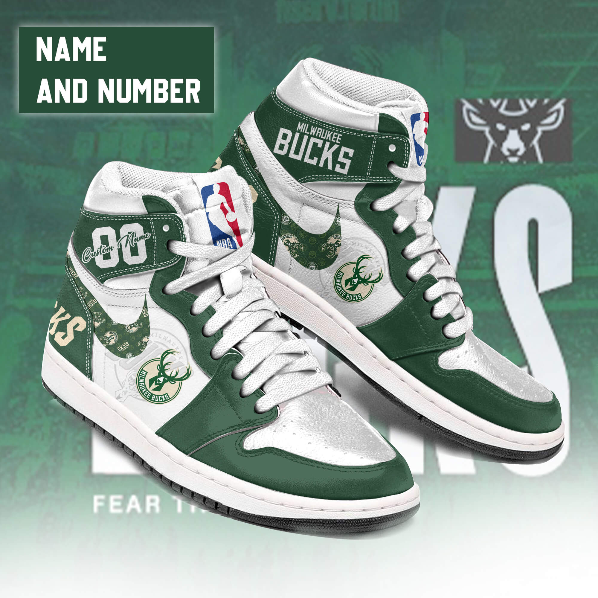 Ideafootwear Milwaukee Bucks AJ1 High Sneakers Shoes For Men And Women 1