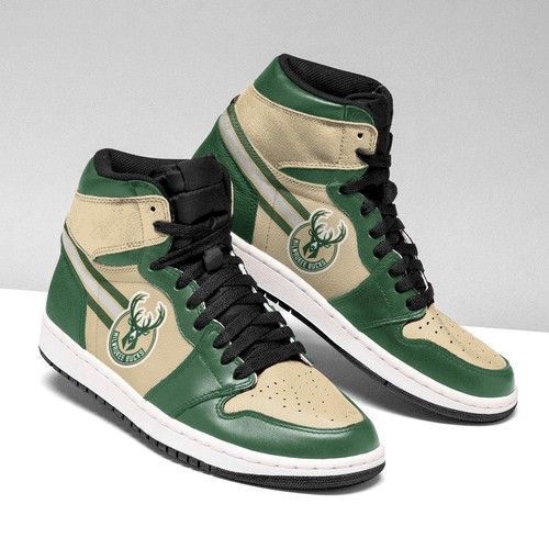 Ideafootwear Milwaukee Bucks NBA AJ1 High Sneakers Shoes For Men And Women 2