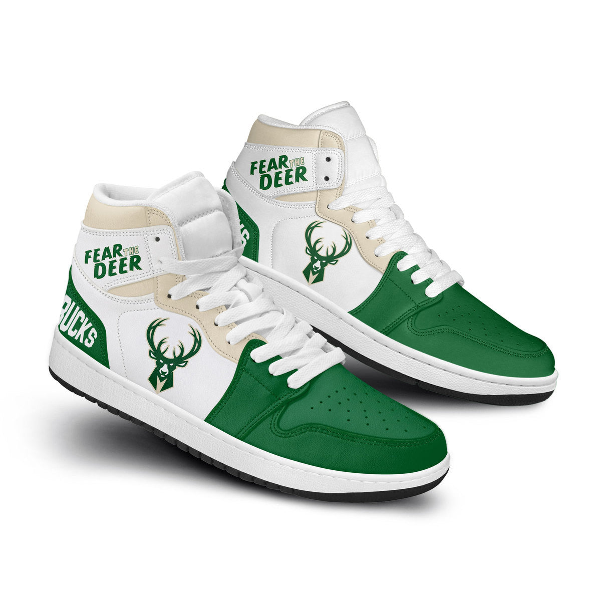 Ideafootwear Milwaukee Bucks AJ1 High Sneakers Shoes For Men And Women 8