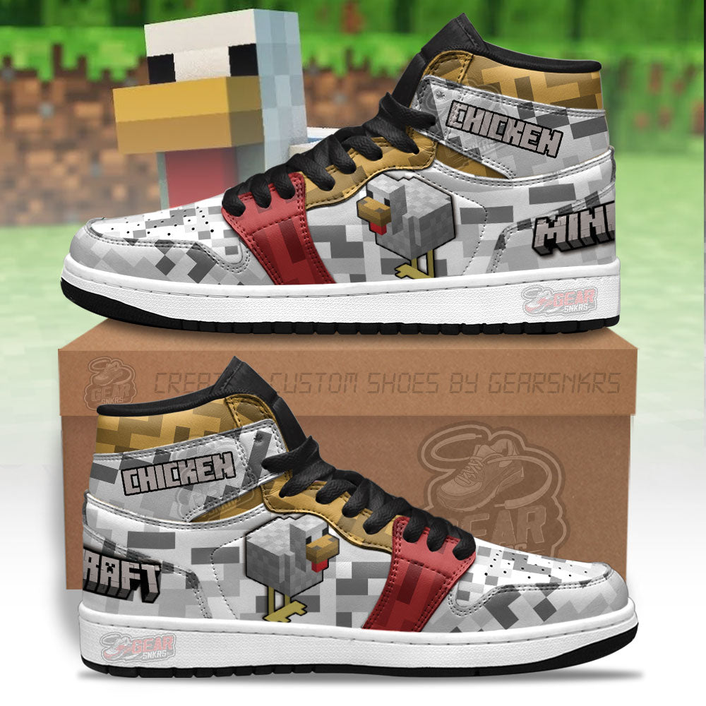 Ideafootwear Minecraft AJ1 High Sneakers Shoes For Men And Women 13