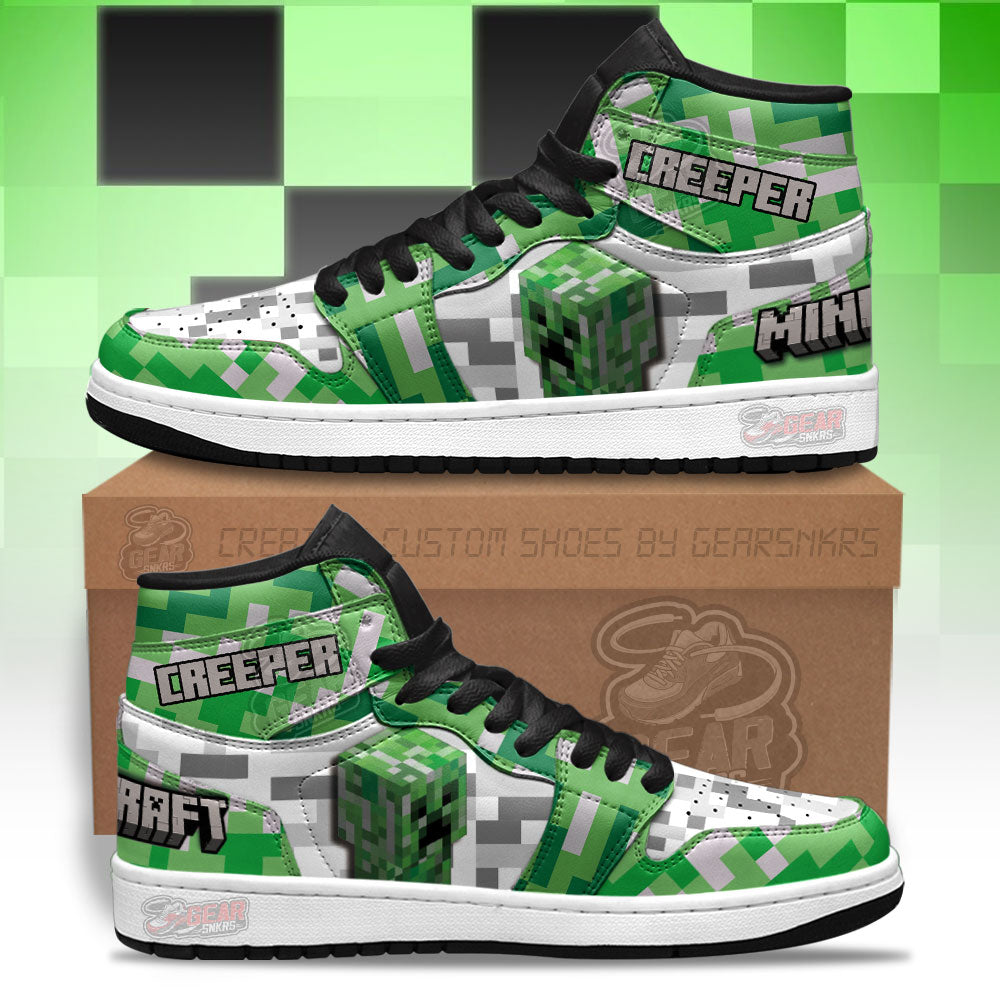 Ideafootwear Minecraft AJ1 High Sneakers Shoes For Men And Women 12