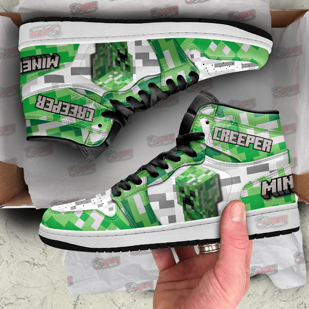 Ideafootwear Minecraft AJ1 High Sneakers Shoes For Men And Women 12