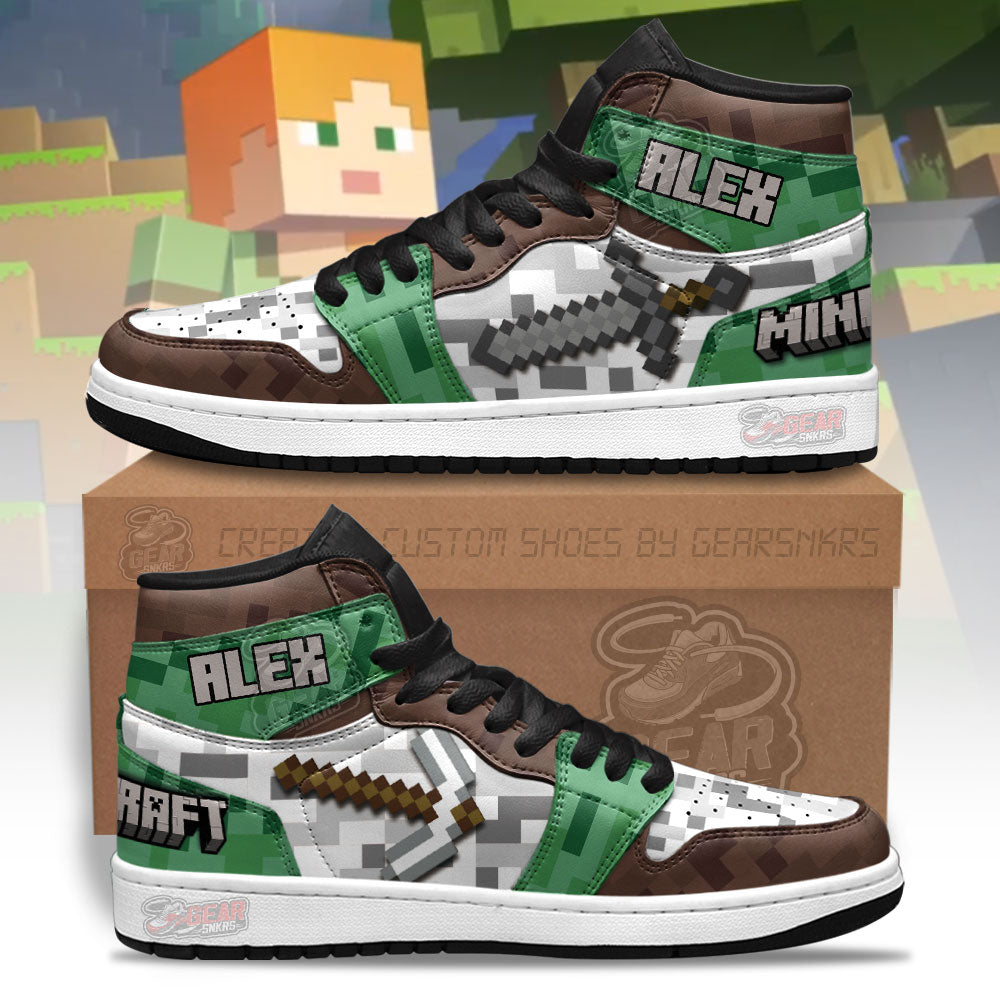Ideafootwear Minecraft AJ1 High Sneakers Shoes For Men And Women 14