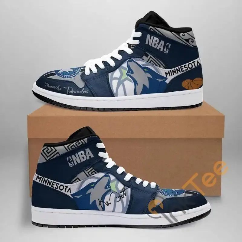 Ideafootwear Minnesota Timberwolves NBA AJ1 High Sneakers Shoes For Men And Women 6