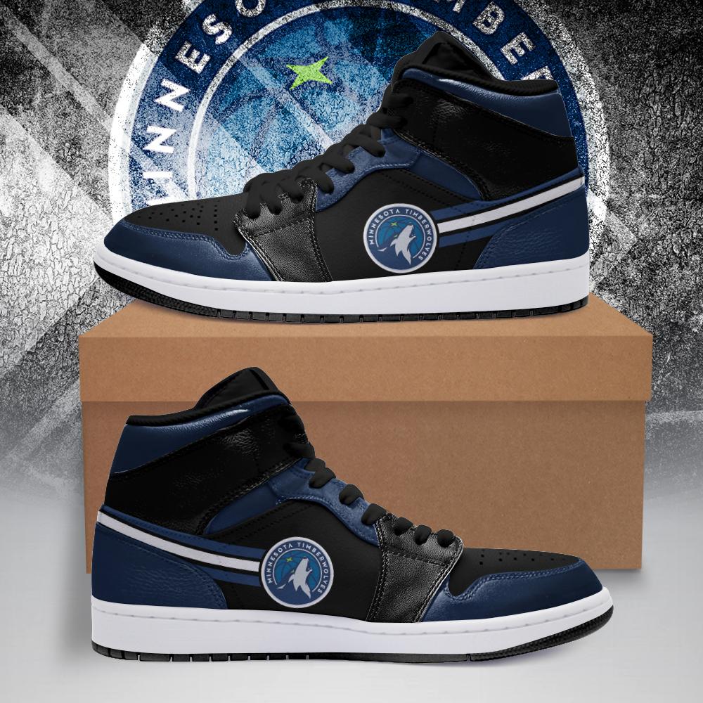 Ideafootwear Minnesota Timberwolves NBA AJ1 High Sneakers Shoes For Men And Women 4