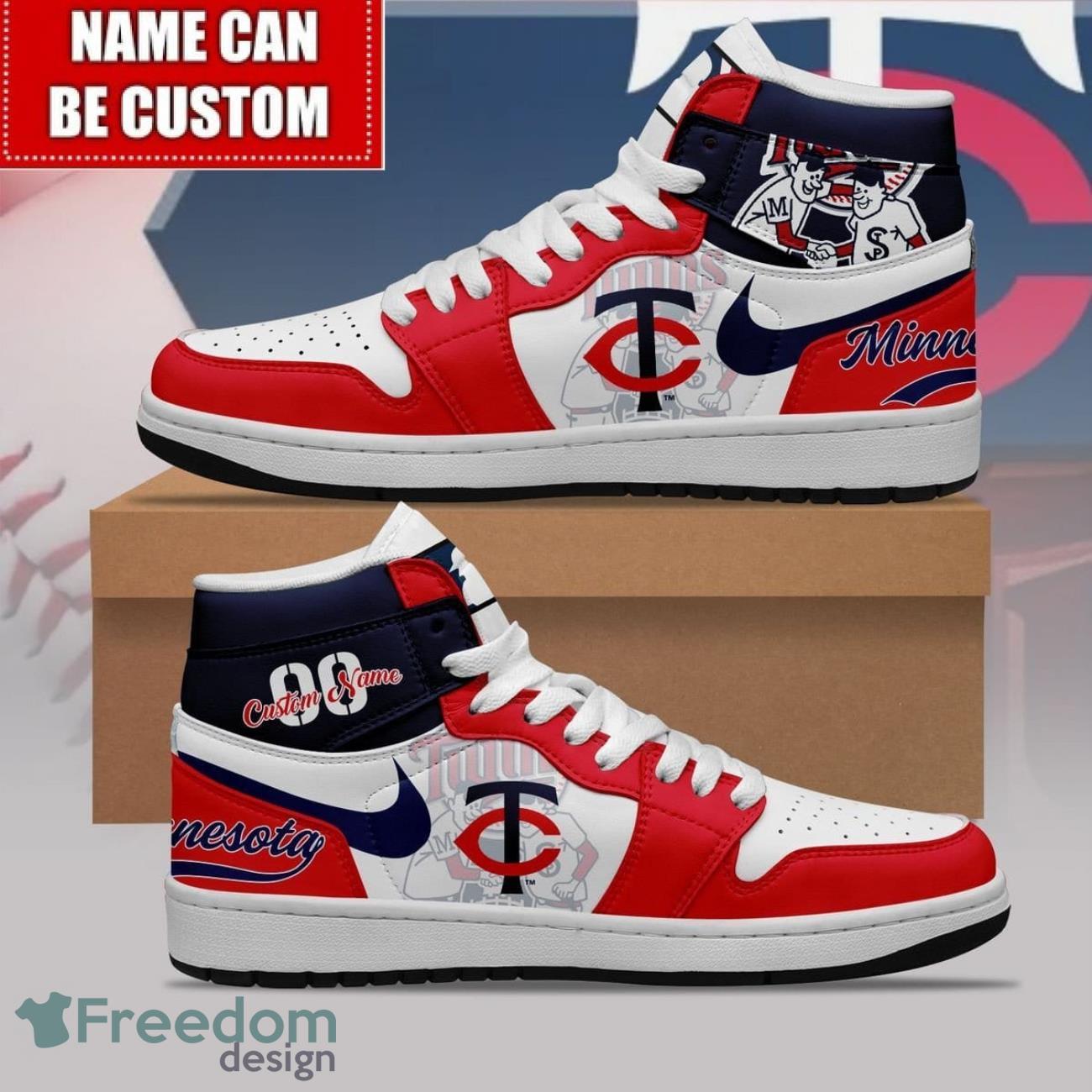 Ideafootwear Minnesota Twins AJ1 High Sneakers Shoes For Men And Women 1