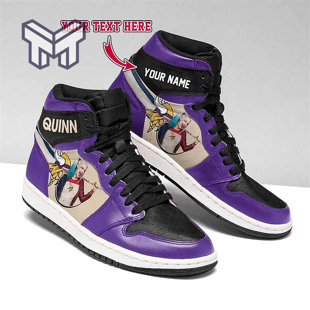 Ideafootwear Minnesota Vikings AJ1 High Sneakers Shoes For Men And Women 3