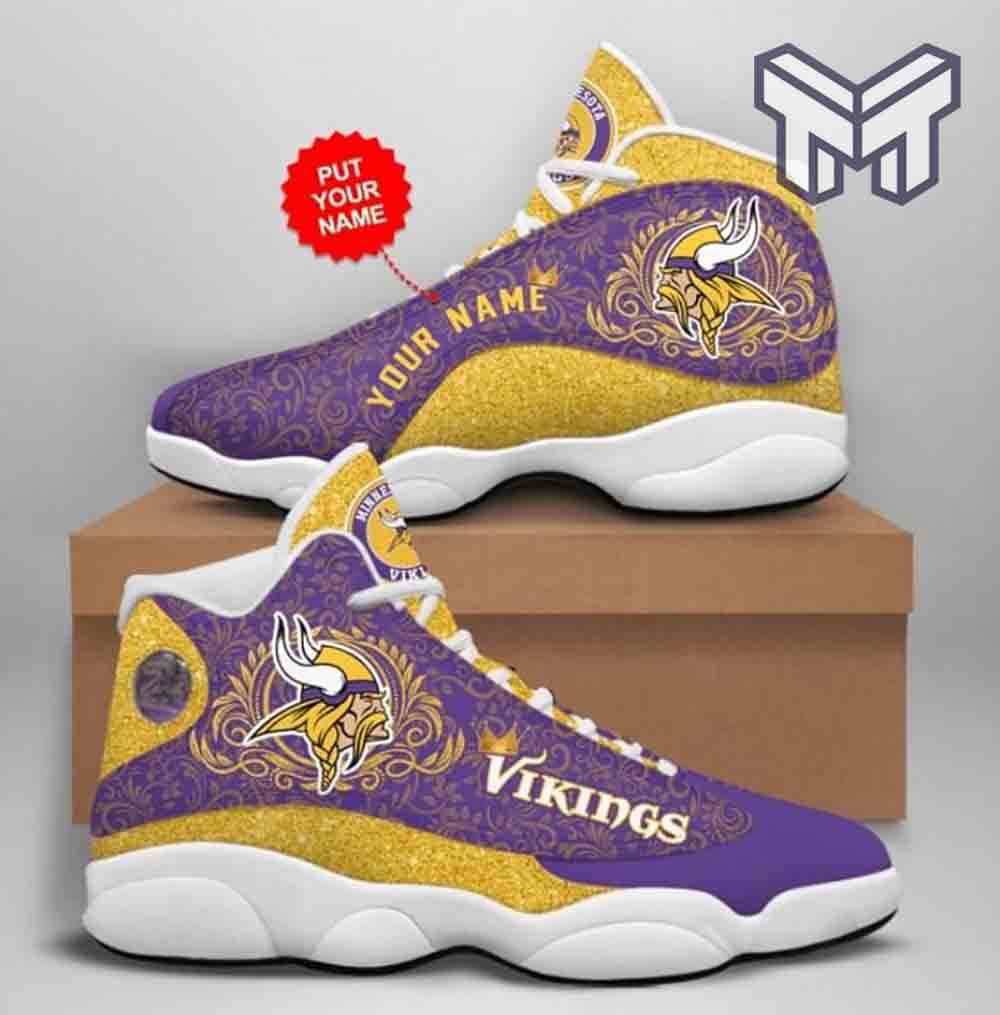 Ideafootwear Minnesota Vikings AJ13 Sneakers Shoes For Men And Women 5