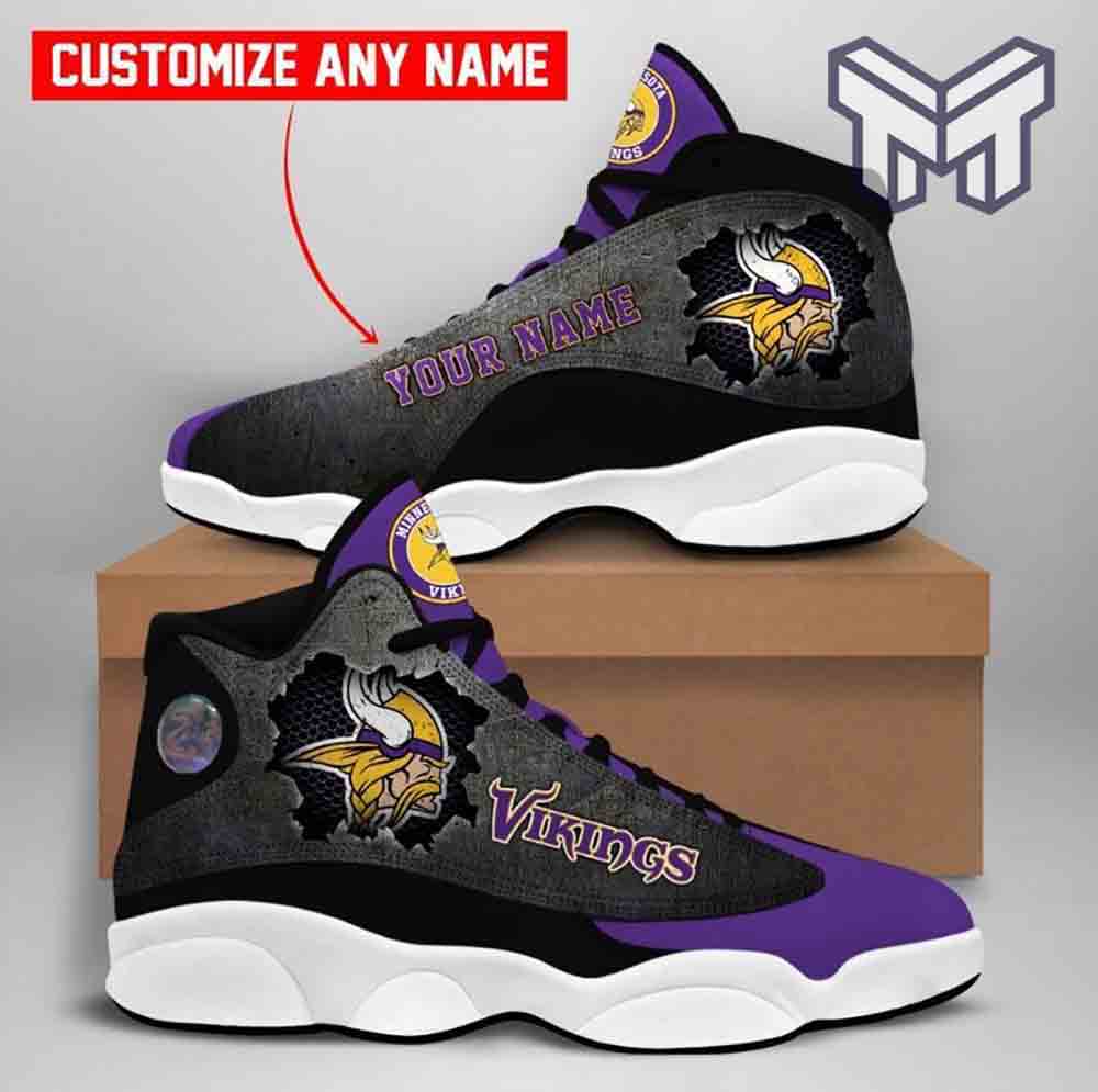 Ideafootwear Minnesota Vikings AJ13 Sneakers Shoes For Men And Women 10