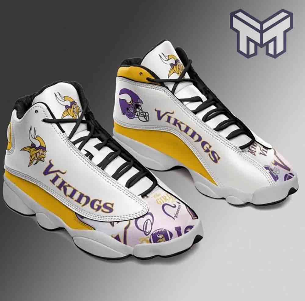 Ideafootwear Minnesota Vikings AJ13 Sneakers Shoes For Men And Women 8