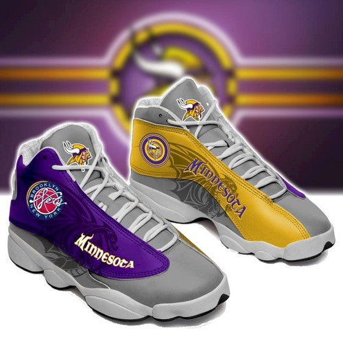 Ideafootwear Minnesota Vikings AJ13 Sneakers Shoes For Men And Women 11