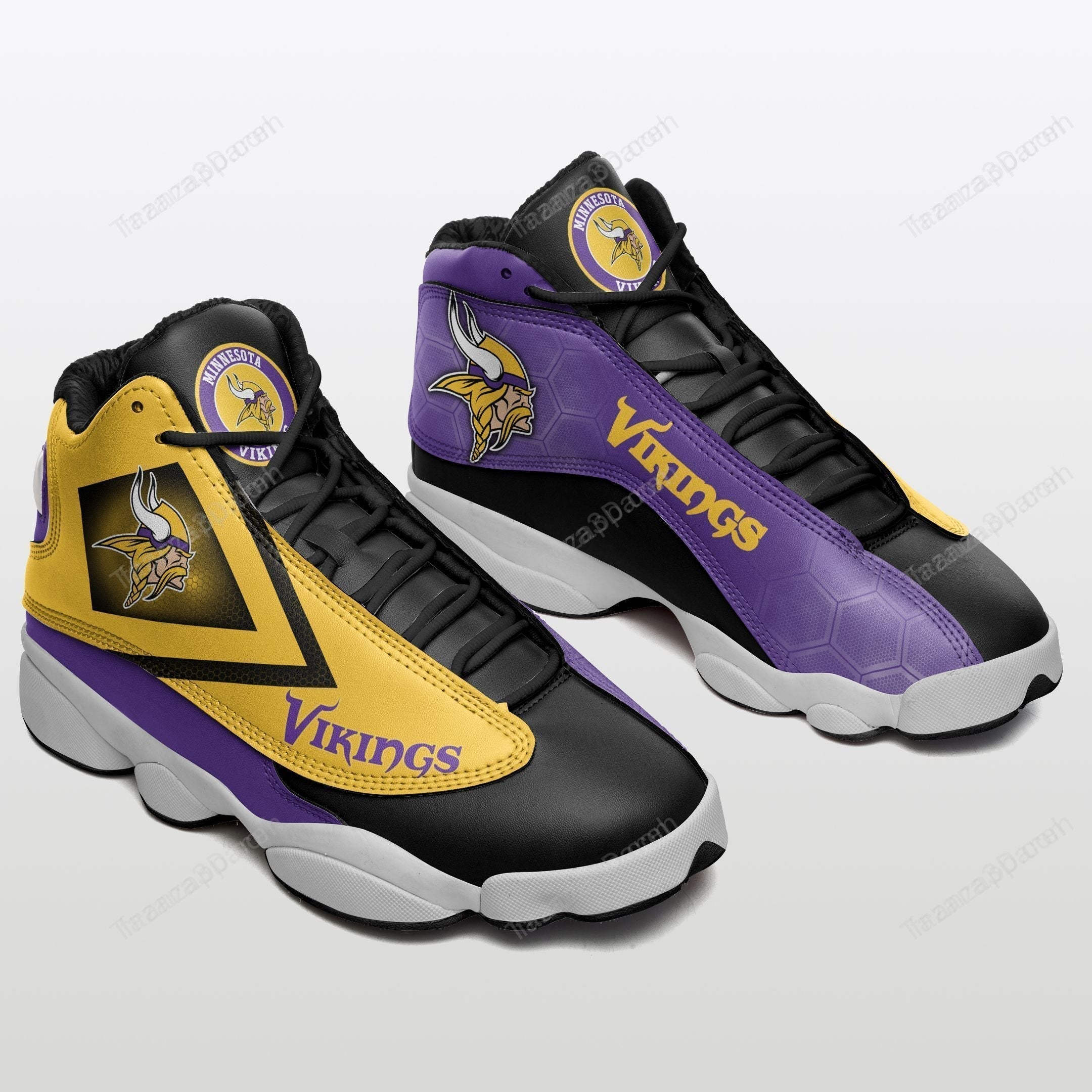 Ideafootwear Minnesota Vikings AJ13 Sneakers Shoes For Men And Women 13