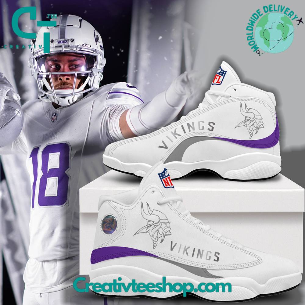 Ideafootwear Minnesota Vikings AJ13 Sneakers Shoes For Men And Women 15