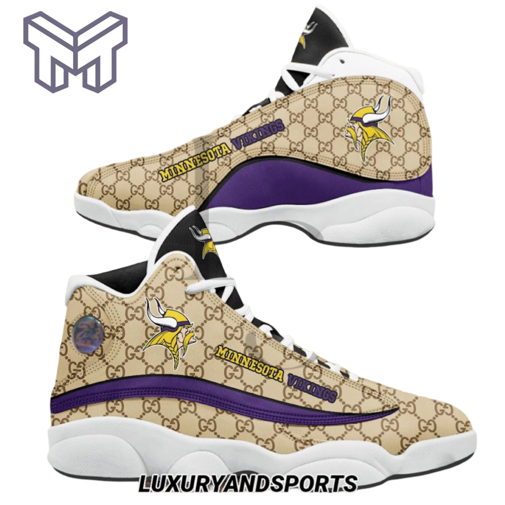 Ideafootwear Minnesota Vikings AJ13 Sneakers Shoes For Men And Women 6