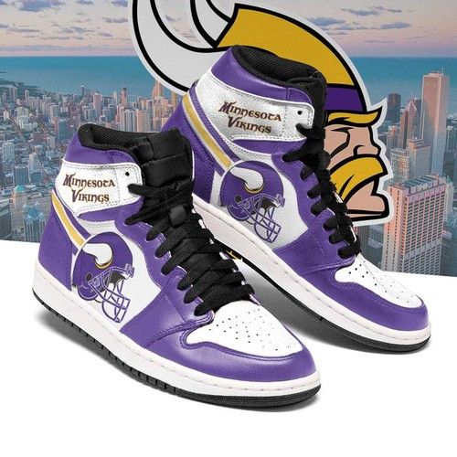 Ideafootwear Minnesota Vikings NFL AJ1 High Sneakers Shoes For Men And Women 10