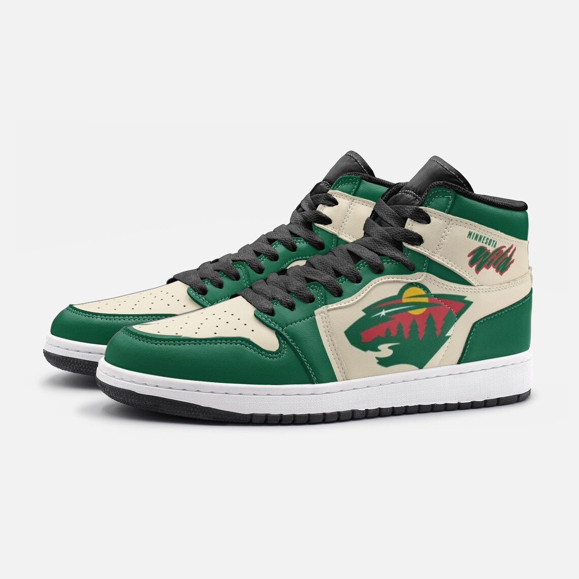 Ideafootwear Minnesota Wild AJ1 High Sneakers Shoes For Men And Women 5