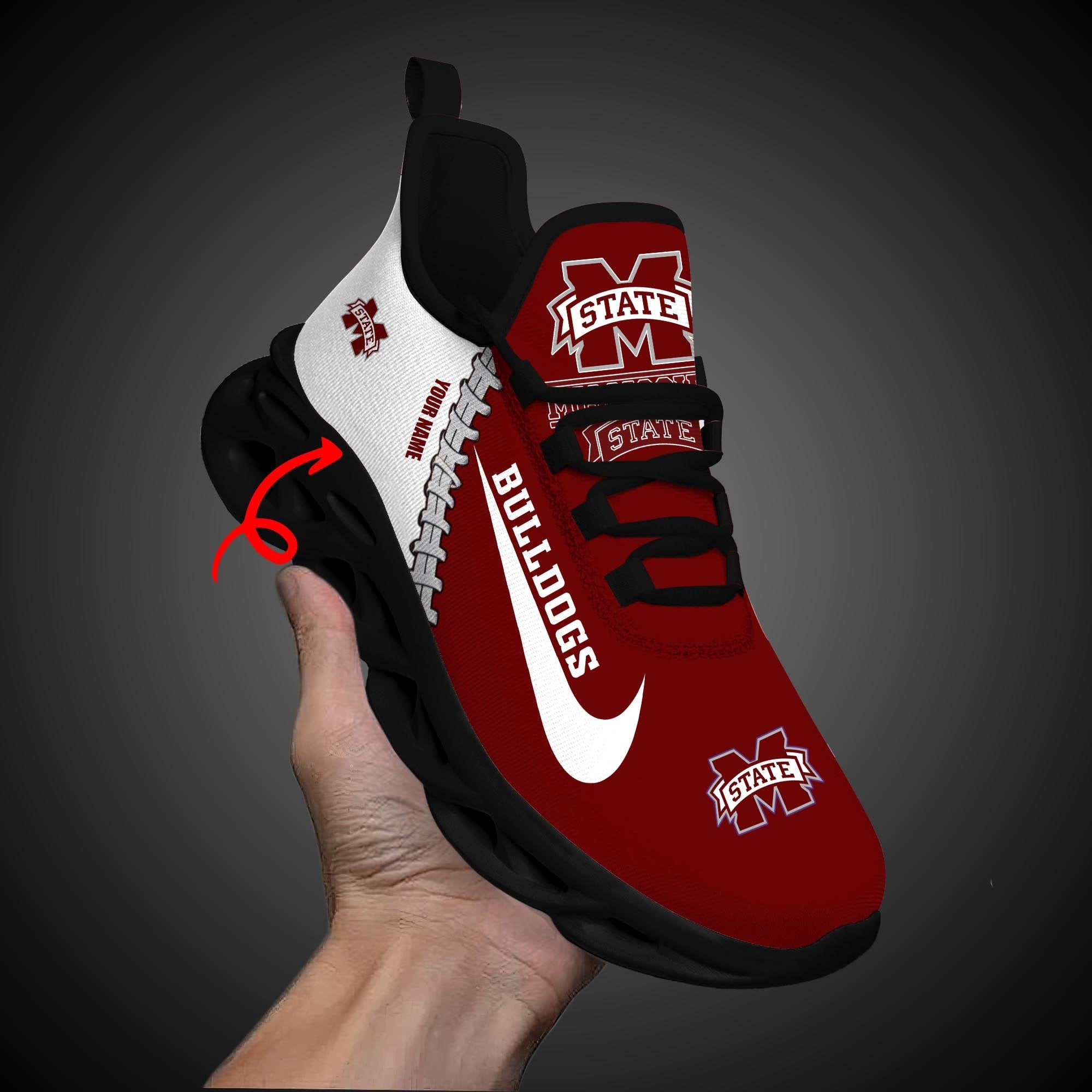 Ideafootwear Mississippi State Bulldogs Max Soul Shoes Sneakers For Men And Women 2