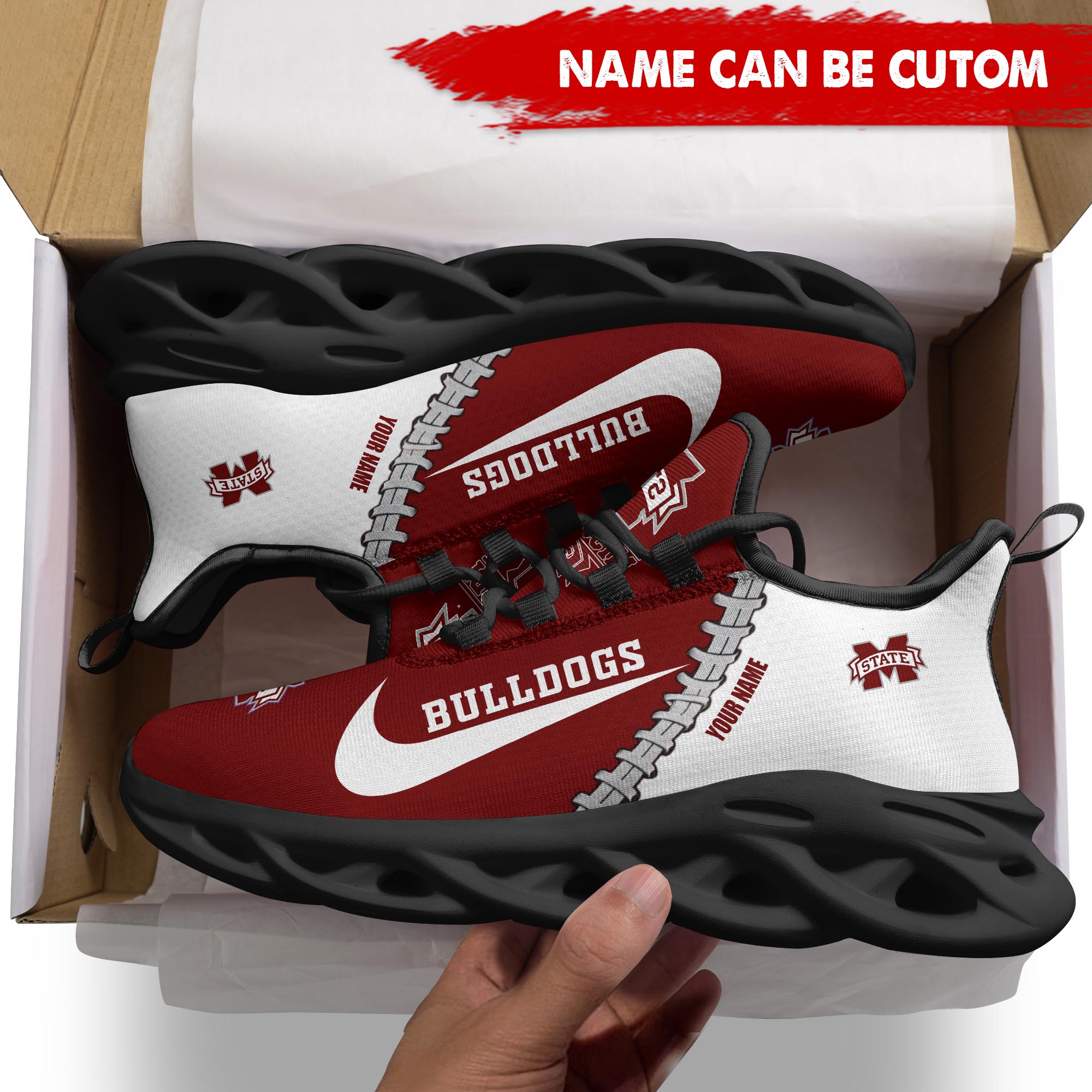 Ideafootwear Mississippi State Bulldogs Max Soul Shoes Sneakers For Men And Women 2