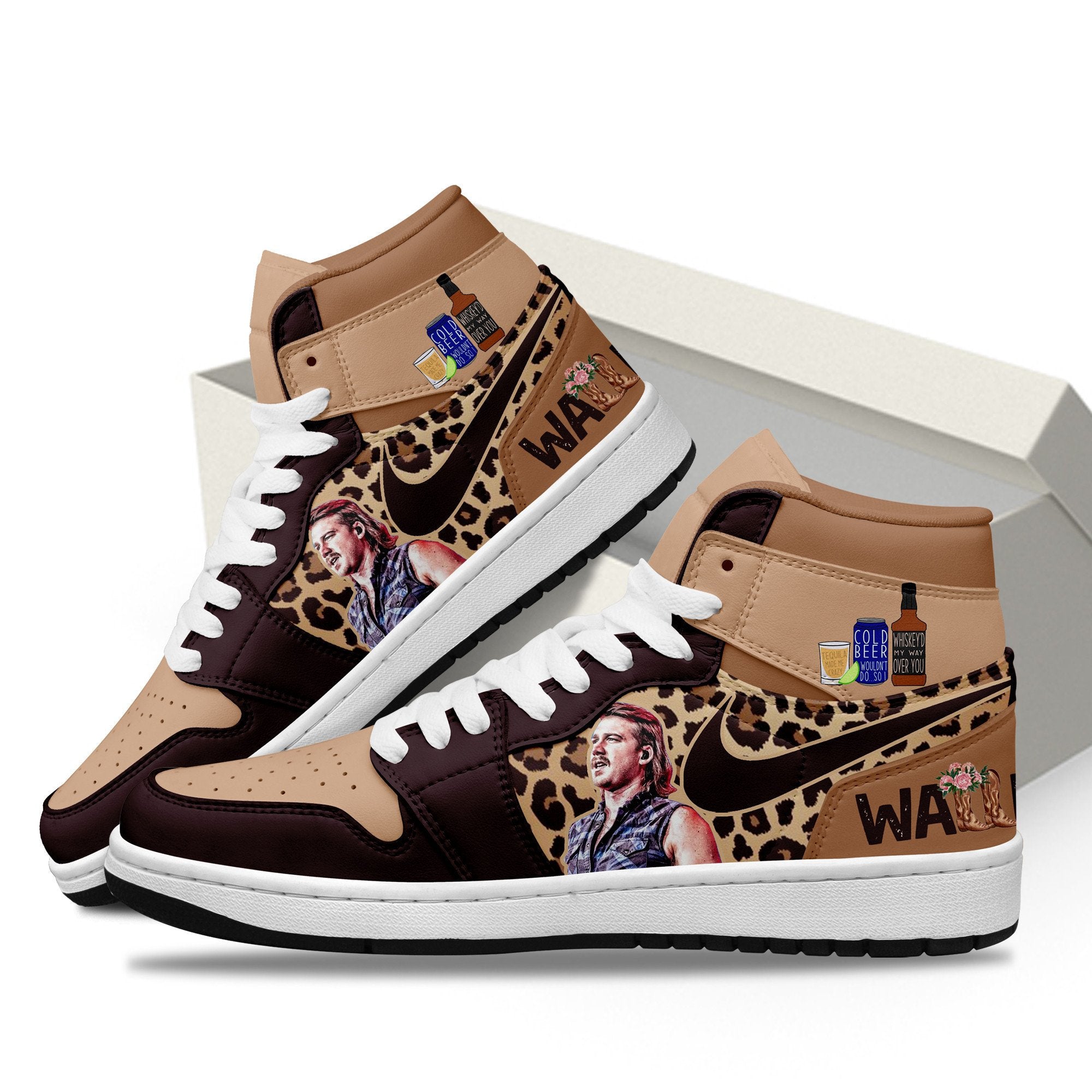 Ideafootwear Morgan Wallen AJ1 High Sneakers Shoes For Men And Women 2