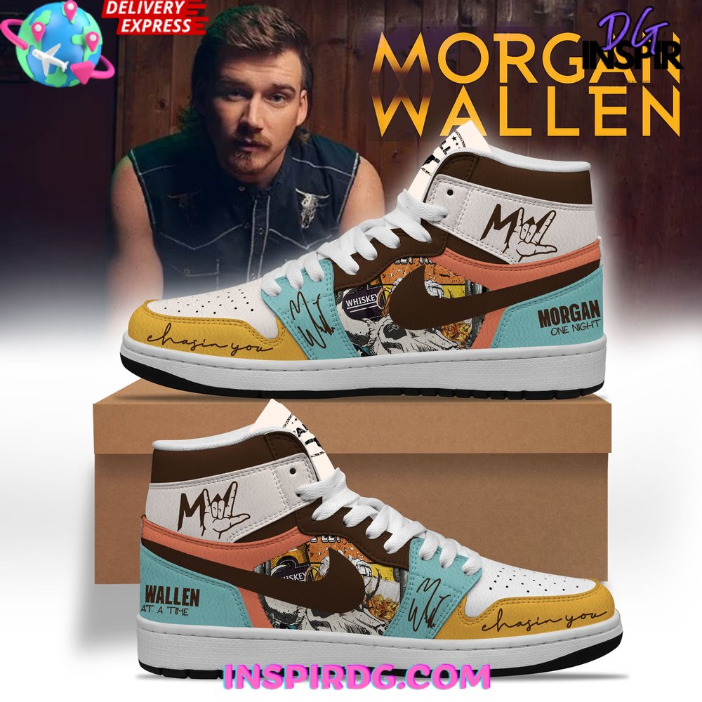 Ideafootwear Morgan Wallen AJ1 High Sneakers Shoes For Men And Women 5