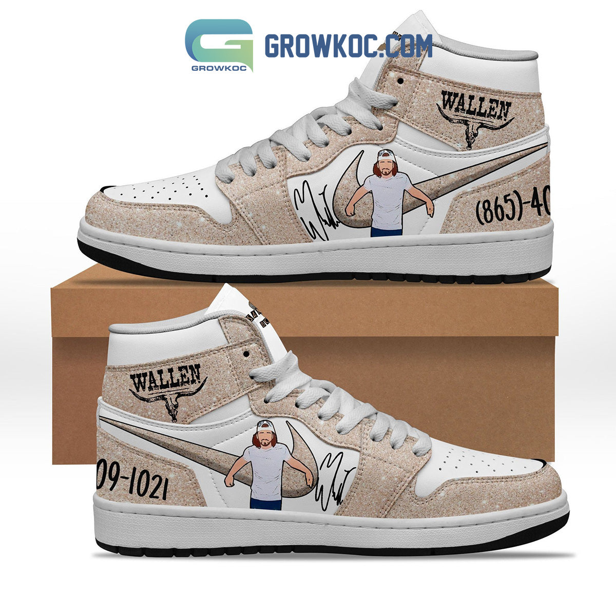 Ideafootwear Morgan Wallen AJ1 High Sneakers Shoes For Men And Women 3