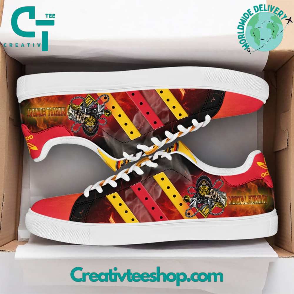 Ideafootwear Mortal Kombat Scorpion  Skate Stan Shoes Sneakes For Men And Women 1