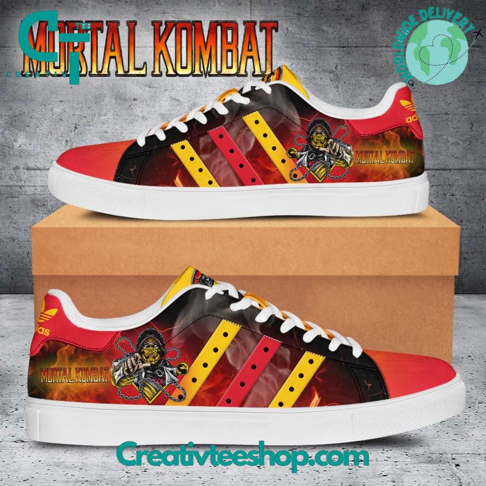 Ideafootwear Mortal Kombat Scorpion  Skate Stan Shoes Sneakes For Men And Women 1